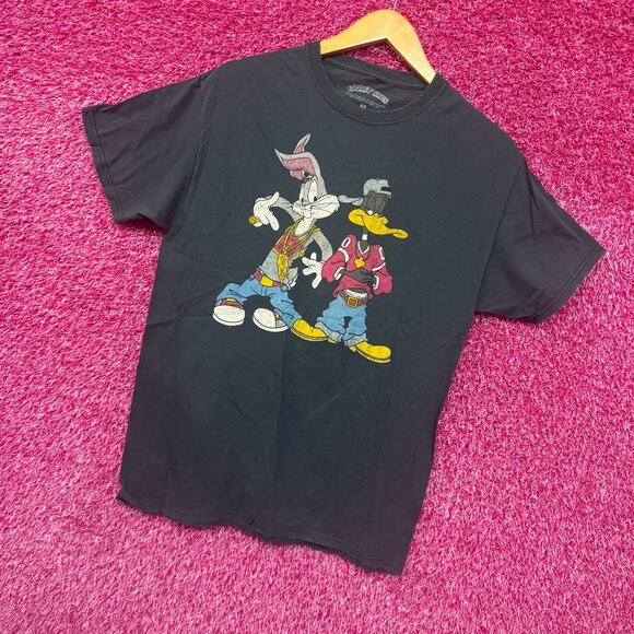 Looney Tunes Bugs Bunny Daffy Duck Criss Cross Parody Tee M - Picture 3 of 4